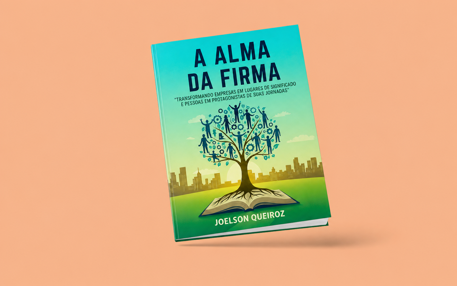 Livro A Alma da Firma em fundo pêssego